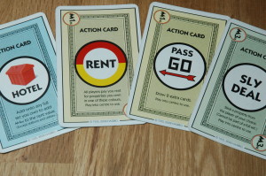 Instructions for using action cards are provided on the cards themselves. No back and forth between game parts and the rules.